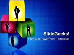 Business cubes leadership powerpoint templates and powerpoint backgrounds 0511
