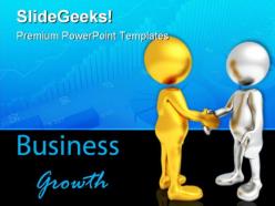 Business growth handshake powerpoint templates and powerpoint backgrounds 0711