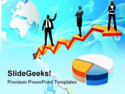 Business people with pie marketing powerpoint templates and powerpoint backgrounds 0511