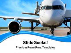 Business plane travel powerpoint templates and powerpoint backgrounds 0511