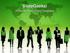Business silhouettes global powerpoint templates and powerpoint backgrounds 0711