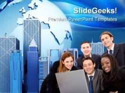 Business team computer powerpoint templates and powerpoint backgrounds 0611