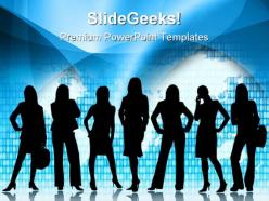 Business woman global powerpoint templates and powerpoint backgrounds 0511