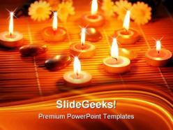 Candles flowers and pebbles beauty powerpoint templates and powerpoint backgrounds 0411