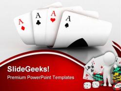 Cards with dices and points game powerpoint templates and powerpoint backgrounds 0511