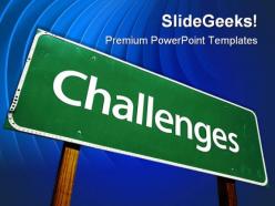 Challenges signpost metaphor powerpoint templates and powerpoint backgrounds 0611