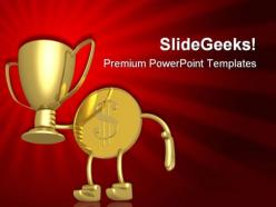 Champion gold coin business powerpoint templates and powerpoint backgrounds 0511
