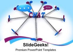 Chat linked chain internet powerpoint templates and powerpoint backgrounds 0211