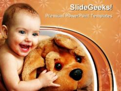Child with a toy baby powerpoint templates and powerpoint backgrounds 0711