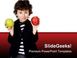 Child with apple food powerpoint templates and powerpoint backgrounds 0511