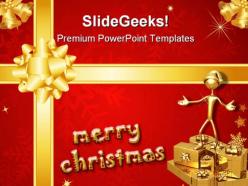 Christmas bow festival powerpoint templates and powerpoint backgrounds 0511