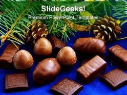 Christmas chocolates food powerpoint backgrounds and templates 0111