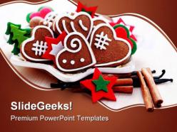 Christmas gingerbreads festival powerpoint templates and powerpoint backgrounds 0211