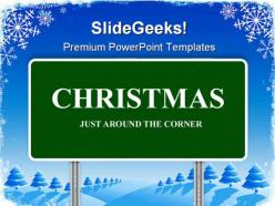 Christmas highway sign festival powerpoint templates and powerpoint backgrounds 0911