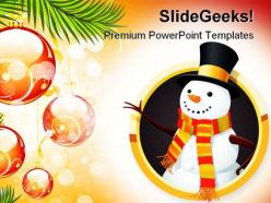 Christmas snowman festival powerpoint templates and powerpoint backgrounds 0811