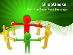 Circle team leadership powerpoint templates and powerpoint backgrounds 0611