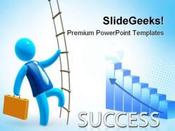 Climbing to success business powerpoint templates and powerpoint backgrounds 0611