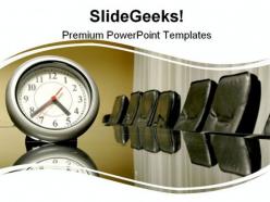 Clock and empty conference business powerpoint templates and powerpoint backgrounds 0211