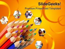Colored pencils education powerpoint templates and powerpoint backgrounds 0311