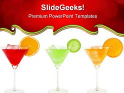 Colorful cocktails food powerpoint templates and powerpoint backgrounds 0511
