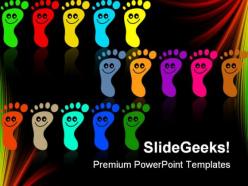 Colorful feet diversity global powerpoint templates and powerpoint backgrounds 0411