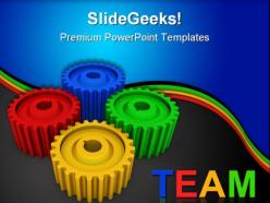 Colorful gears team business powerpoint templates and powerpoint backgrounds 0511