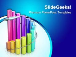 Colorful sales graph business powerpoint templates and powerpoint backgrounds 0511