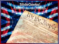 Constitution on flag americana powerpoint templates and powerpoint backgrounds 0611