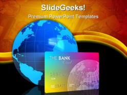 Credit card and earth global powerpoint templates and powerpoint backgrounds 0311