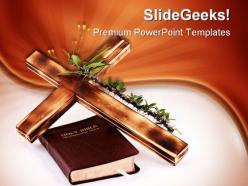 Cross and bible religion powerpoint templates and powerpoint backgrounds 0211