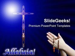 Cross With Alleluia Religion PowerPoint Templates And PowerPoint Backgrounds 0611