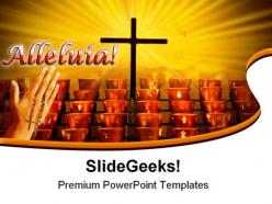 Crucifix with hands religion powerpoint templates and powerpoint backgrounds 0311