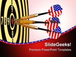 Darts on target americana powerpoint templates and powerpoint backgrounds 0811