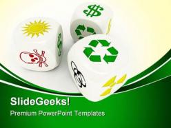 Dices recycle shapes powerpoint templates and powerpoint backgrounds 0411