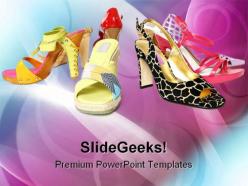 Different footwear fashion powerpoint templates and powerpoint backgrounds 0111