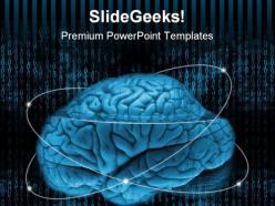 Digital brain science powerpoint templates and powerpoint backgrounds 0611