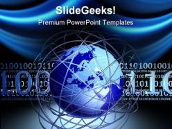 Digital chaos around globe global powerpoint templates and powerpoint backgrounds 0611