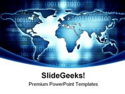 Digital world map globe powerpoint templates and powerpoint backgrounds 0411