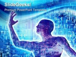 Digitalized people technology powerpoint backgrounds and templates 1210