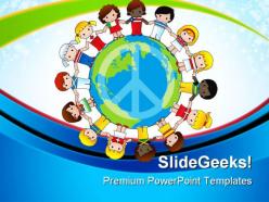 Diversity of children global powerpoint templates and powerpoint backgrounds 0611