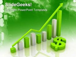 Dollar graph business powerpoint background and template 1210