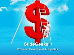 Dollar sign and ladder success powerpoint templates and powerpoint backgrounds 0211
