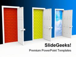 Door future success powerpoint templates and powerpoint backgrounds 0611