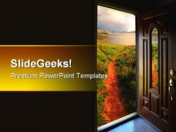 Door to adventure nature powerpoint templates and powerpoint backgrounds 0611