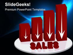 Down sales business powerpoint templates and powerpoint backgrounds 0711