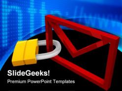 E mail locked security powerpoint templates and powerpoint backgrounds 0211
