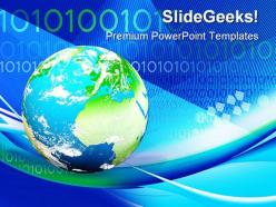 Earth and binary globe powerpoint templates and powerpoint backgrounds 0211