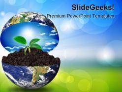 Earth in plant environment powerpoint templates and powerpoint backgrounds 0211