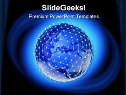 Earth network global powerpoint templates and powerpoint backgrounds 0411