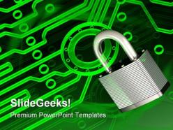 Electronic lock security powerpoint templates and powerpoint backgrounds 0611
